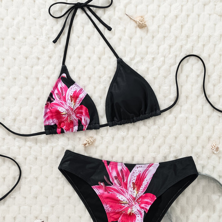 Damen Triangel-Bikini mit floralem Muster und verstellbaren Trägern Echo Archiv