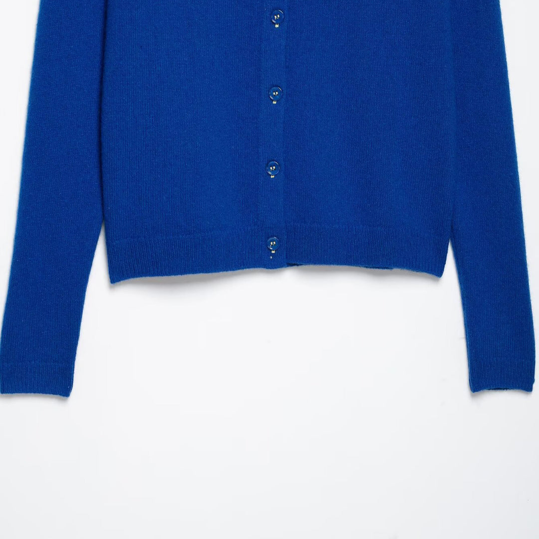 Damen Feinstrick-Cardigan mit Rundhalsausschnitt und Knopfleiste Echoarchiv