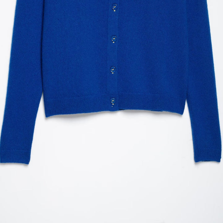 Damen Feinstrick-Cardigan mit Rundhalsausschnitt und Knopfleiste Echoarchiv
