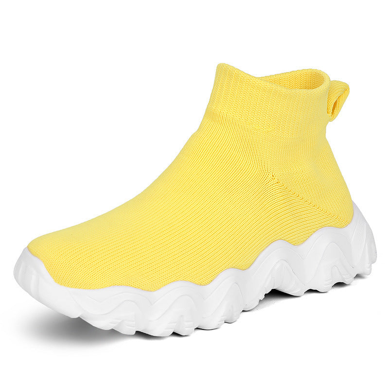 Damen nan elastischer Strick-Sockenschuh mit ergonomischer Wellen-Plateausohle Echo Archiv