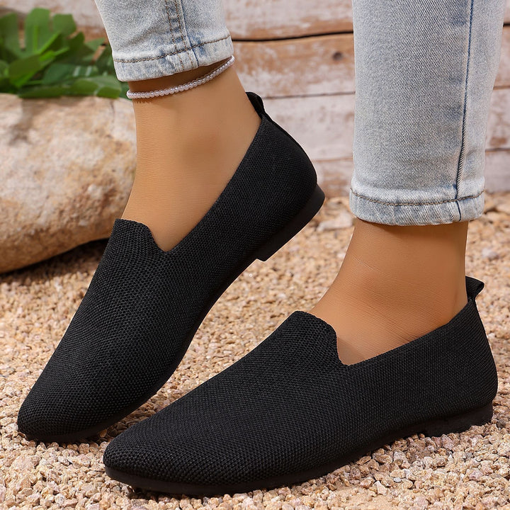 Damen nan leichte gestrickte Slipper mit Memory-Fußbett und rutschfester Sohle Echo Archiv