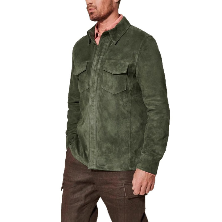 Herren Wildlederjacke mit stilvollen Pattentaschen Echoarchiv