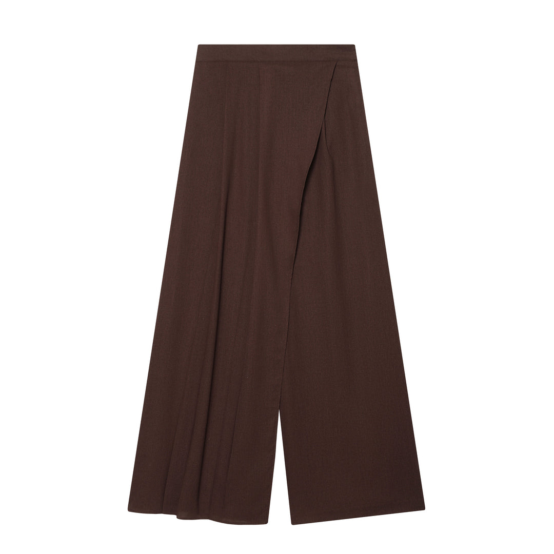 Damenweite Palazzo-Hose mit asymmetrischem Schnitt und elastischem Bund Echo Archiv