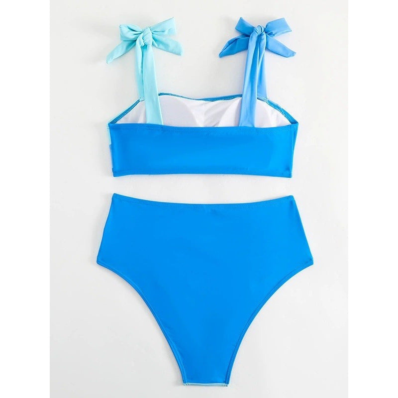 Damen Bikini-Set mit verspielten Schleifen und modernem Farbblockdesign Echo Archiv