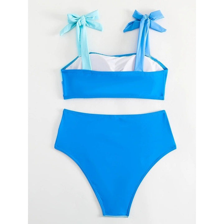 Damen Bikini-Set mit verspielten Schleifen und modernem Farbblockdesign Echo Archiv