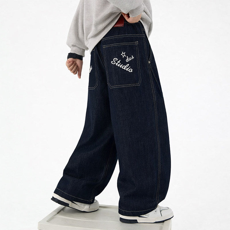 Unisex weite Jeans mit einzigartigem Schriftzug Echo Archiv