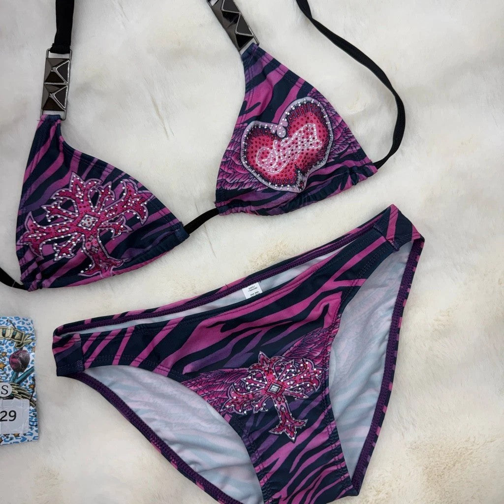 Damen Triangel-Bikini mit kreativem Muster Echo Archiv