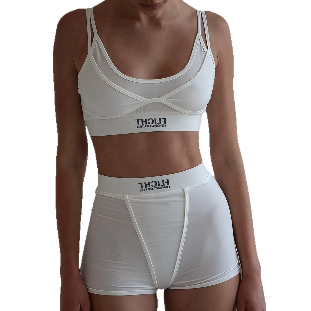 Damen Sportliches Unterwäsche-Set mit modischem Crop-Top und bequemen Shorts Echo Archiv