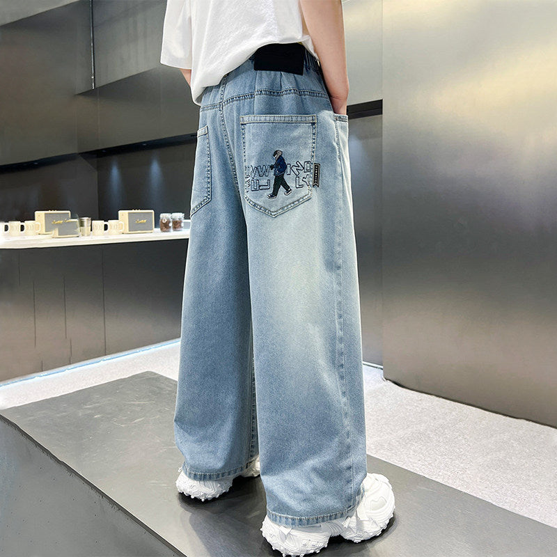 Unisex weite Jeans mit einzigartiger Stickerei Echo Archiv