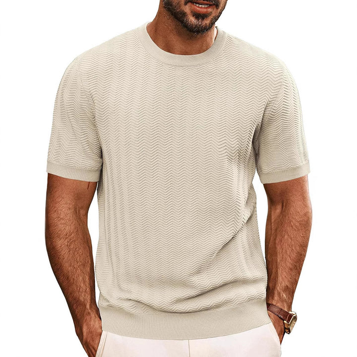 Herren luftiger Strickpullover mit Wellenmuster Echoarchiv