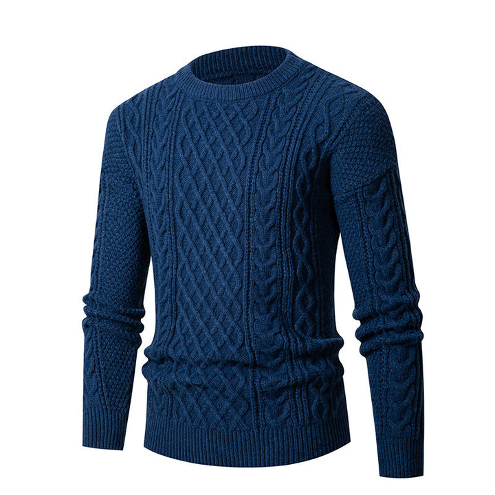 Herren Grobstrickpullover mit modischem Zopfmuster Echoarchiv