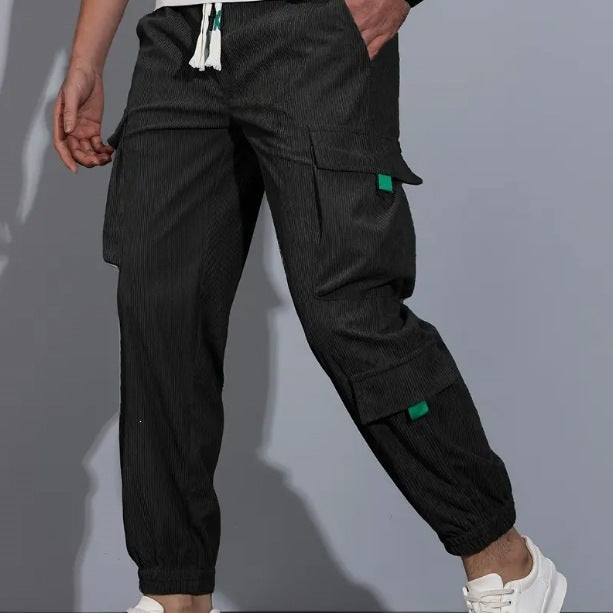Herren Utility-Cargohose im Joggerstil aus strukturierter Baumwollmischung mit elastischem Bund & Mehrfachtaschen Echo Archiv