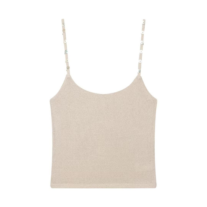 Damen Trägershirt mit feiner Struktur und dekorativen Knöpfen Echo Archiv