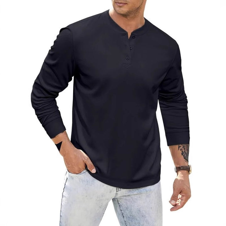 Herren langärmliges Henley-Shirt Echoarchiv