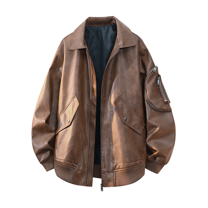 Herren Kunstleder Bomberjacke Echo Archiv
