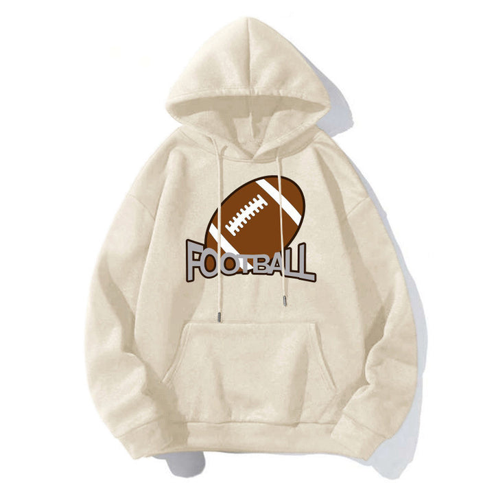Damen Sportlicher Kapuzenpullover mit Football-Motiv Echoarchiv