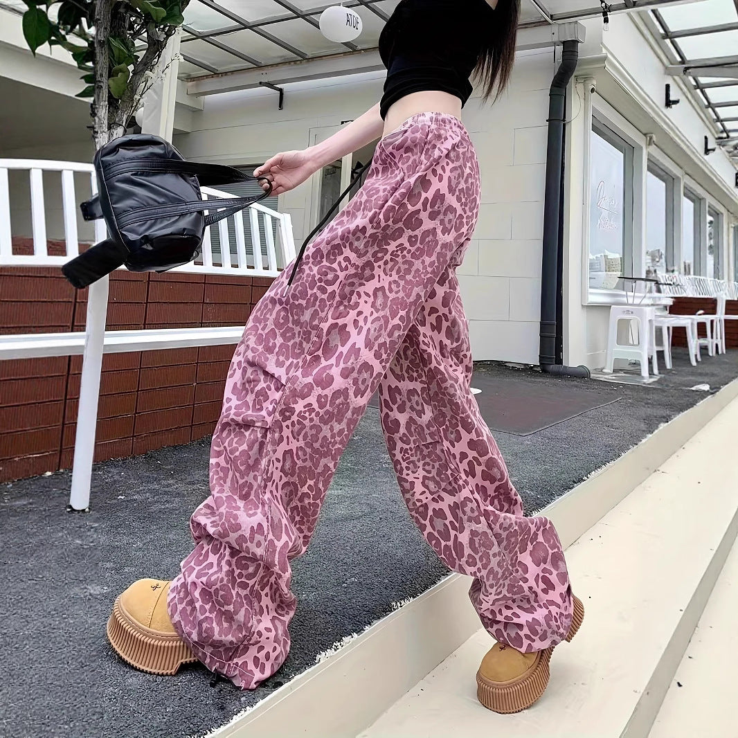 Damen Cargo-Hose mit Leopardenmuster und elastischem Bund Echo Archiv