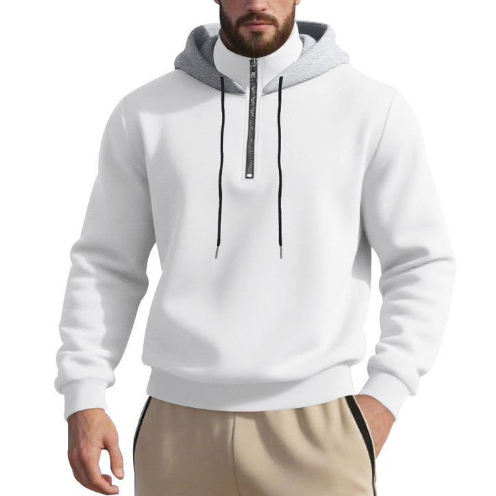 Herren sportlicher Kapuzenpullover mit halbem Reißverschluss und atmungsaktivem Stoff Echoarchiv