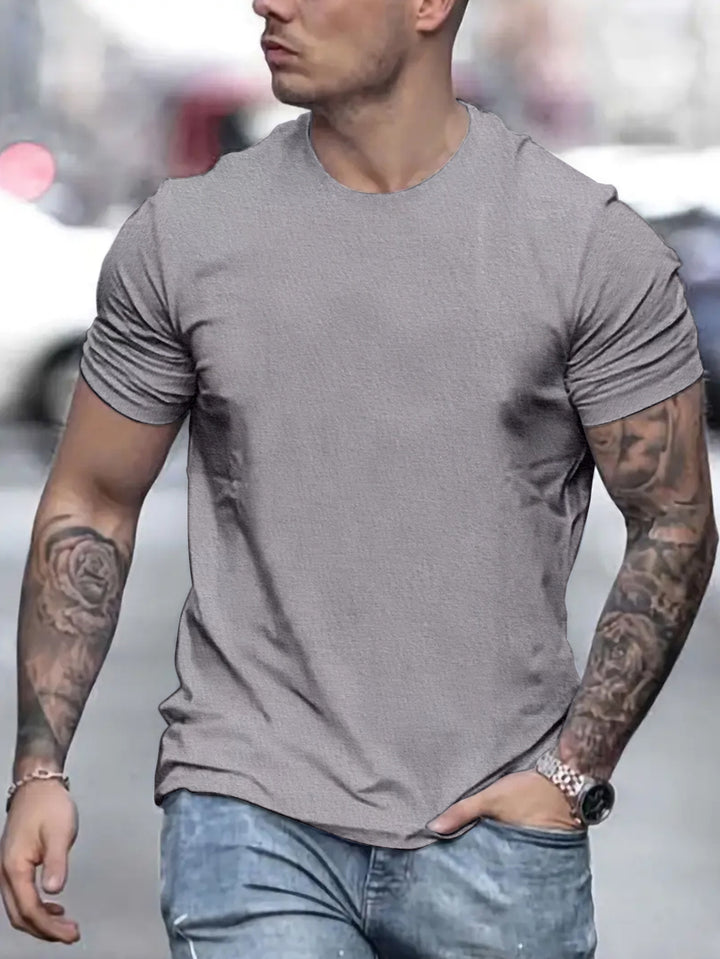 Herren lässiges T-Shirt mit strukturierter Oberfläche und bequemem Schnitt Echoarchiv