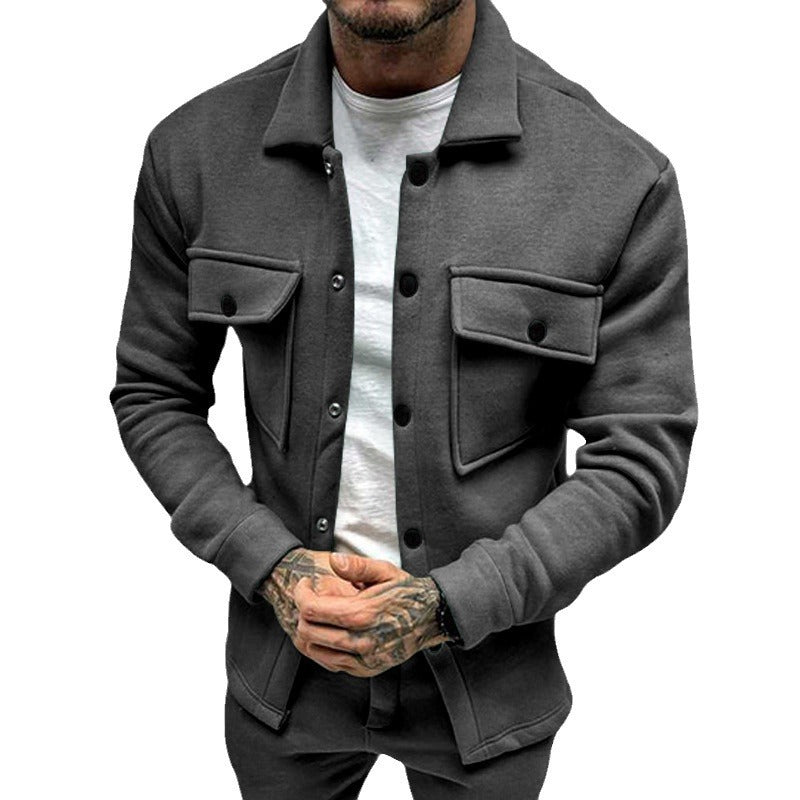 Herren lässige Overshirtjacke mit großen Brusttaschen und modernem Design Echoarchiv