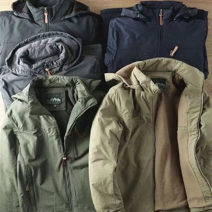 Herren nan wasserabweisende isolierte Allwetter-Trekkingjacke mit verstellbarer Kapuze und verdeckter Brusttasche Echo Archiv