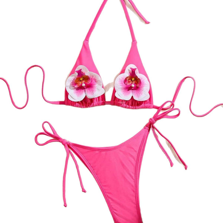 Damen Floral verziertes Triangel-Bikini Echo Archiv