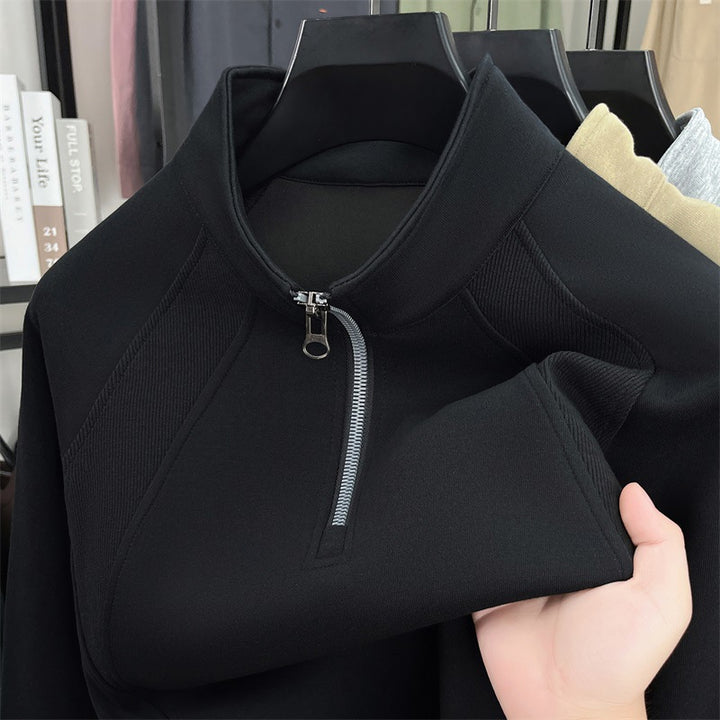 Herren modischer Pullover mit Stehkragen und Reißverschluss Echoarchiv
