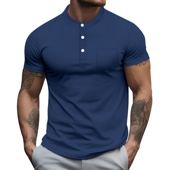 Herren Kurzarm Poloshirt mit Knopfleiste und Brusttasche Echoarchiv