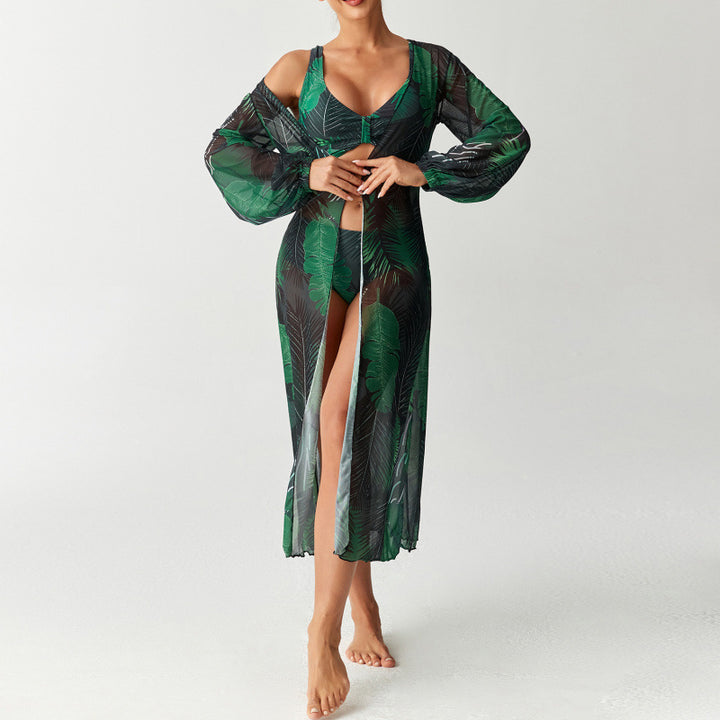 Damen Bikiniset mit farbenfrohem Design und transparenter Strandumhüllung Echo Archiv