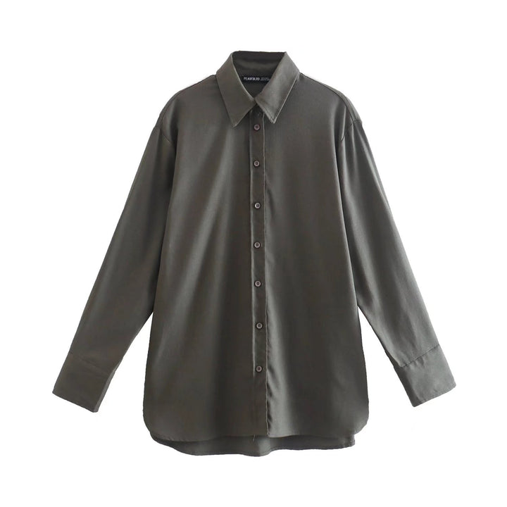 Damen Oversize-Hemdbluse mit verlängertem Rückenteil, kastigem Schnitt und durchgehender Knopfleiste Echo Archiv