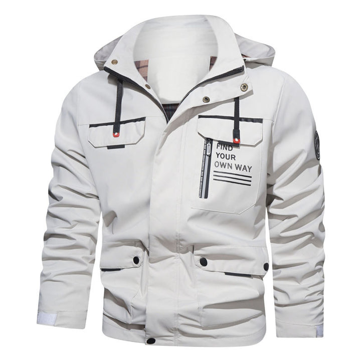 Herren wasserabweisende Kapuzen-Fieldjacke mit Brustreißverschluss und Multifunktions-Taschen Echo Archiv
