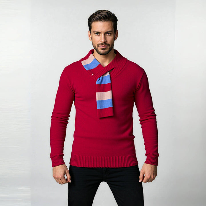 Herren hochwertiger V-Ausschnitt Pullover aus weichem Strickmaterial Echoarchiv