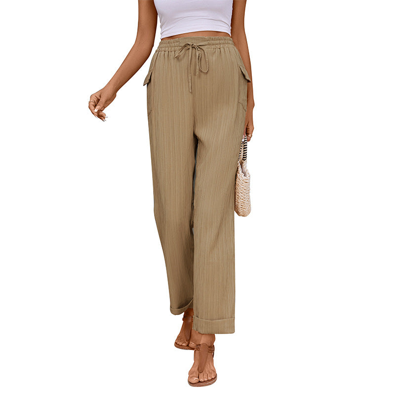 Damen Lässige Sommerhose mit Gummizug und Seitentaschen Echo Archiv