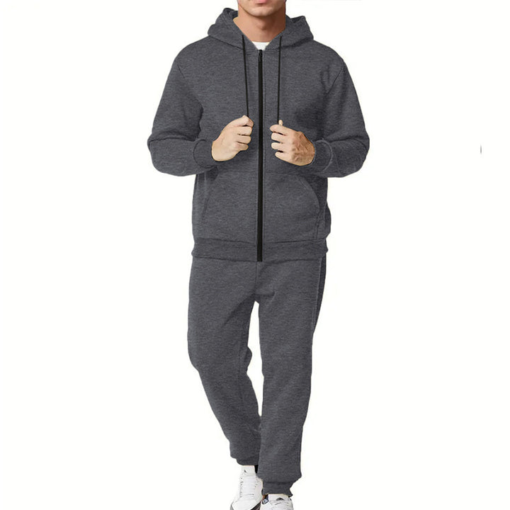 Herren zweiteiliges Zip-Hoodie und schmal zulaufende Jogginghose aus French Terry – Marzano