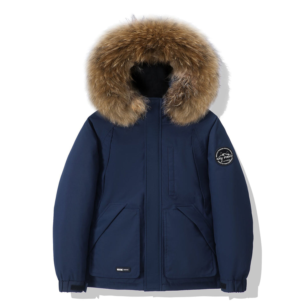Herren winterfeste Daunenjacke mit abnehmbarer Kapuze und isolierender Fütterung Echoarchiv
