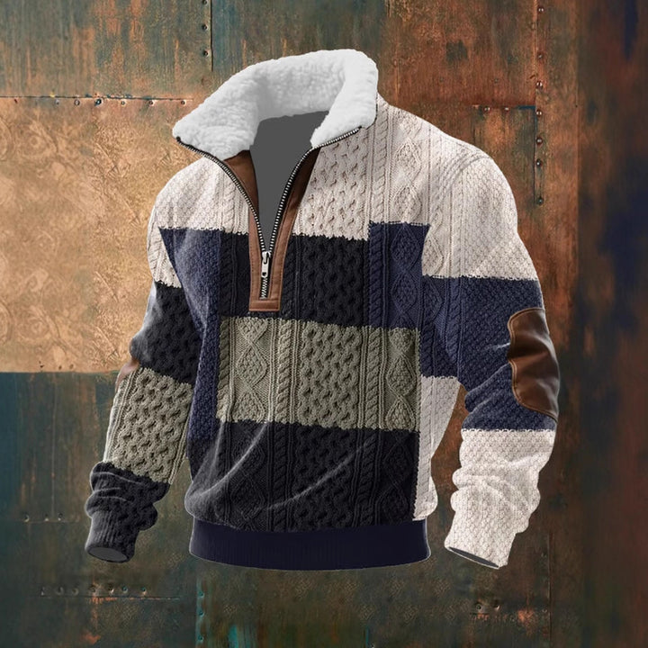 Herren Urbaner Fleece Pullover mit Baum-Motiv Echoarchiv