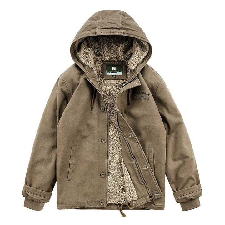 Herren Lässige Kapuzenjacke mit Teddyfutter Echo Archiv