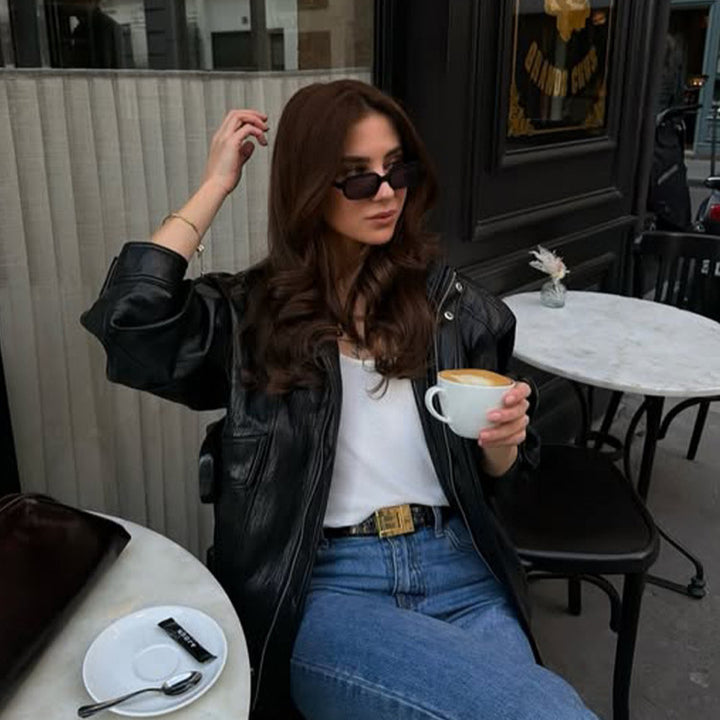 Damen Gerade geschnittene Jeans mit hoher Taille, rohem Saum und leichtem Bootcut Echoarchiv