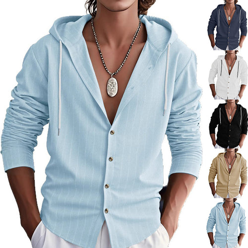 Herren Übergangsjacke mit strukturiertem Design und Kapuze Echoarchiv