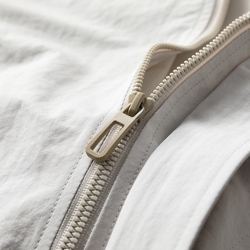 Herren moderne Utility-Blouson mit Stehkragen, verdecktem Druckknopfverschluss und elastischem Saum – Taviero
