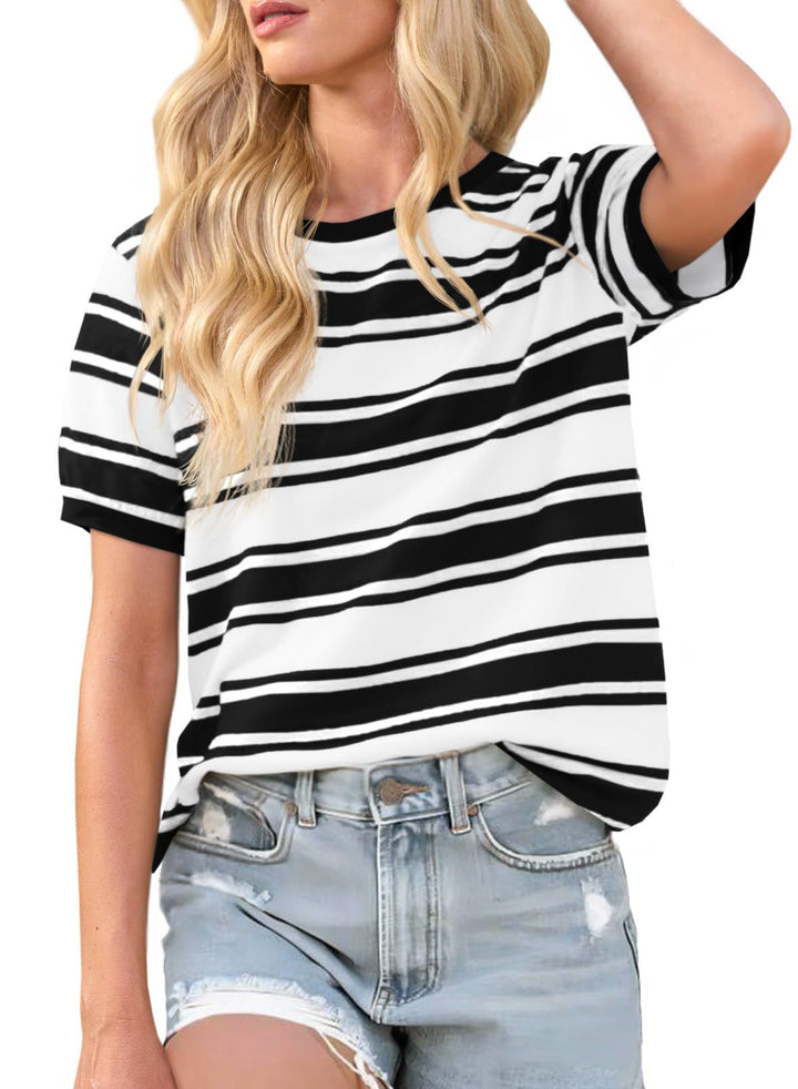 Damen Lässiges Streifen-T-Shirt Echo Archiv