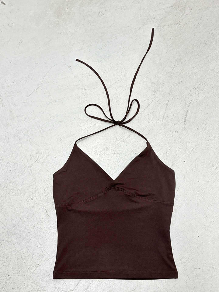 Damen Spaghettiträger Tanktop mit raffiniertem Wickeldesign Echo Archiv