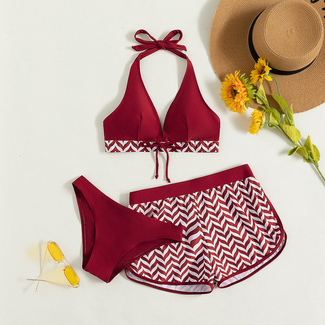 Damen Sport-Bikini-Set mit hoch geschnittenem Oberteil und komfortablen Shorts Echo Archiv