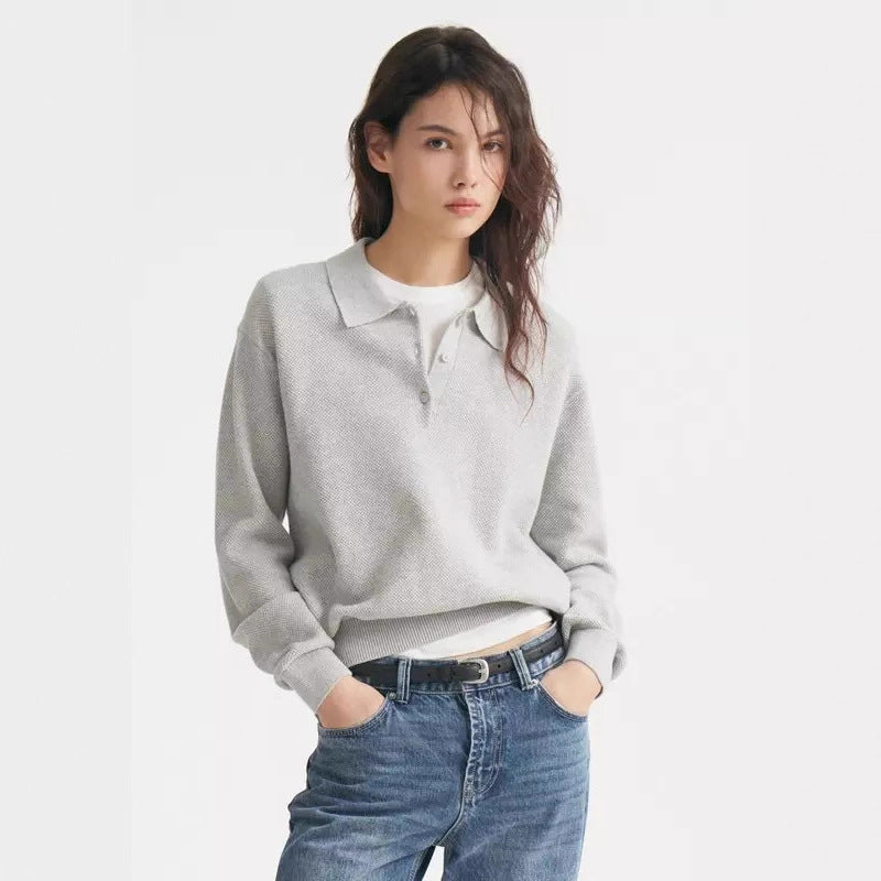 Damen Lässiger Polopullover aus weichem Strick Echo Archiv