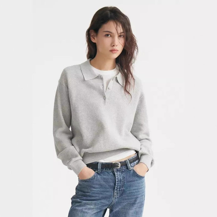Damen Lässiger Polopullover aus weichem Strick Echo Archiv