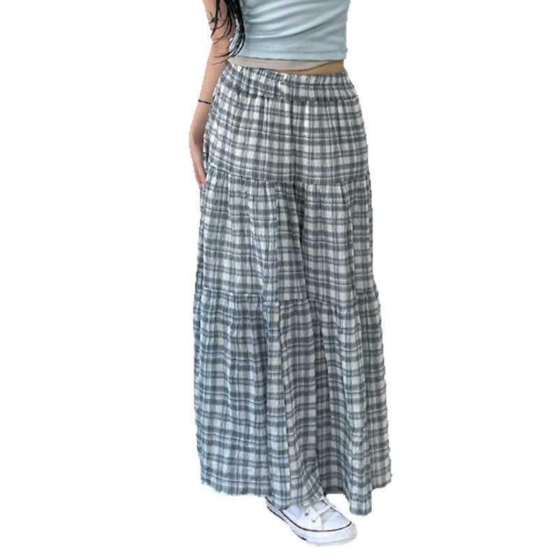 Damen Maxirock mit kariertem Design und gestuftem Schnitt Echo Archiv