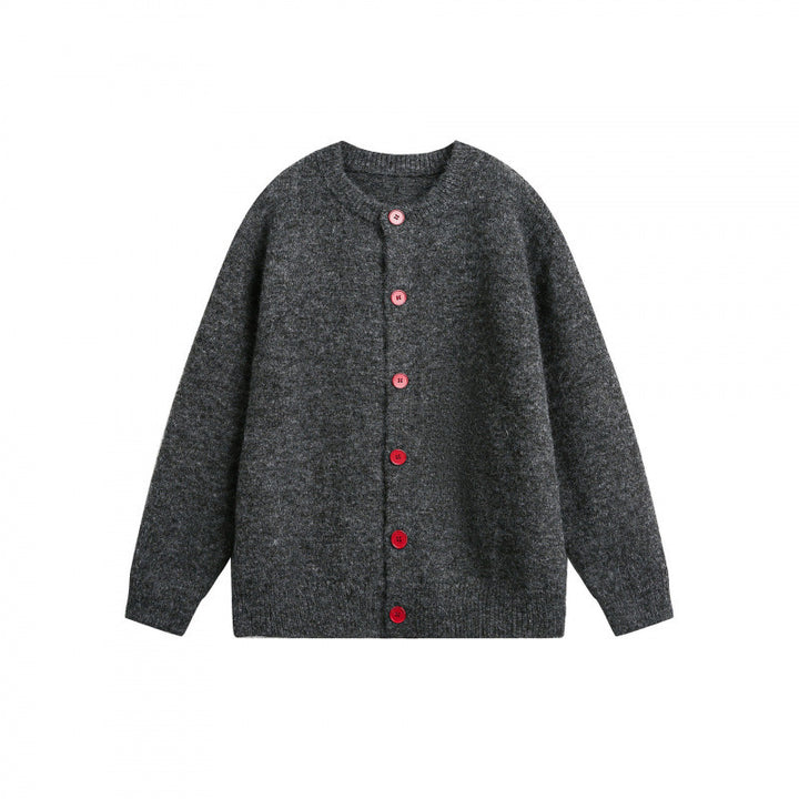 Damen Geknöpfte Strickjacke im Oversize‑Cut mit Rundhals, Rippbündchen und kontrastknöpfen Echo Archiv