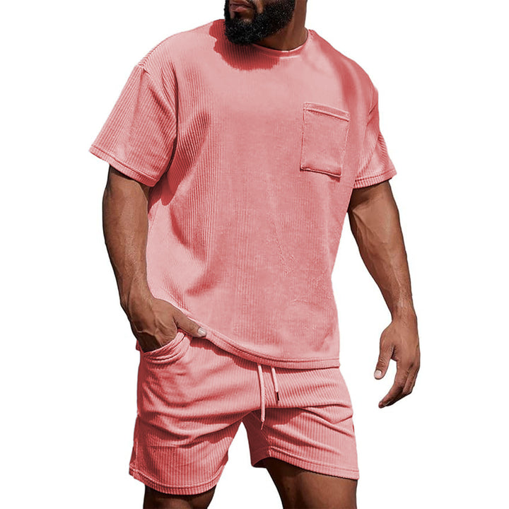 Herren Kurzarm T-Shirt und Shorts Freizeit Outfit Echoarchiv