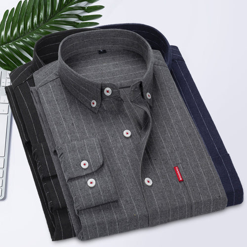 Herren Elegantes Langarmhemd mit feinstem Streifenmuster Echoarchiv