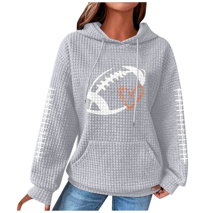 Damen Bequemer Kapuzenpullover mit Herzmotiv Echoarchiv